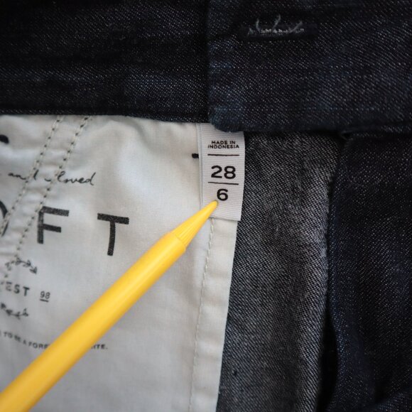 LOFT Dark Blue Trouser Jean Shorts | 6/28 - Picture 4 of 8